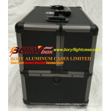 Black Aluminum Makeup Train Case W/ Dividers